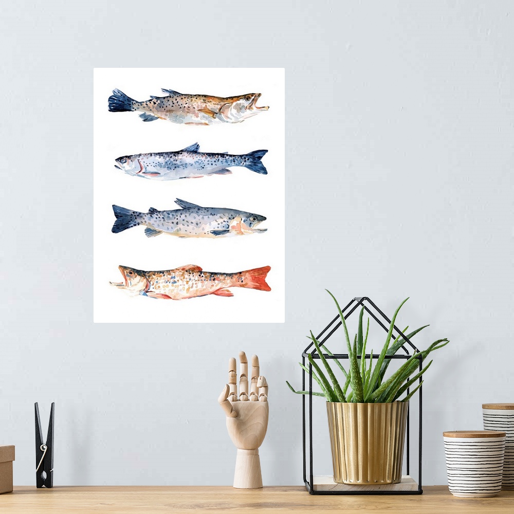 A bohemian room featuring Stacked Trout I