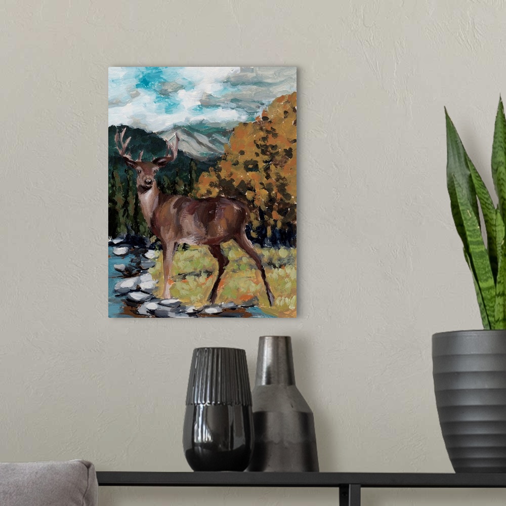 A modern room featuring Stag In The Wild I