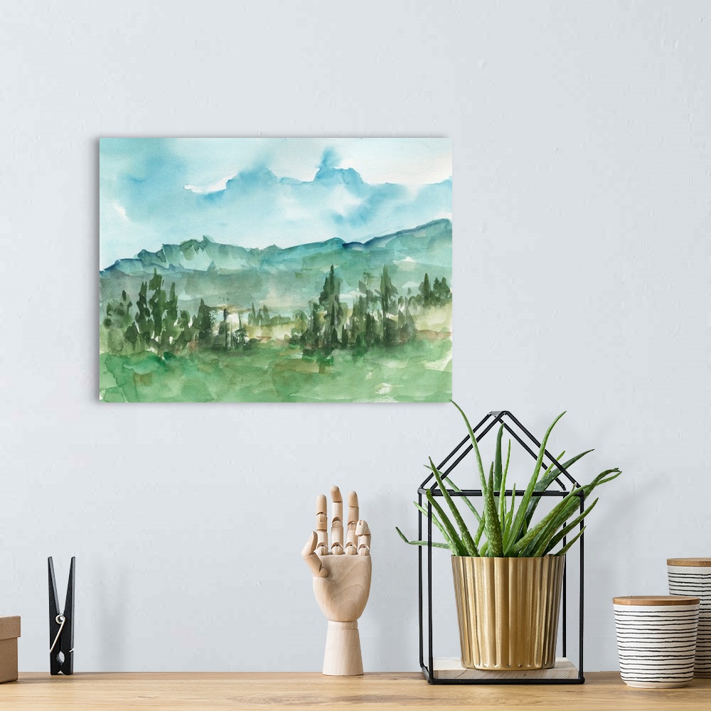 A bohemian room featuring Stand Of Evergreens I