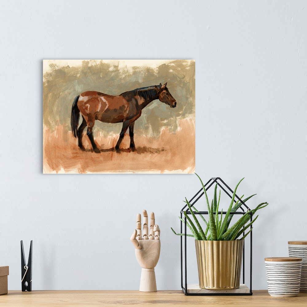 A bohemian room featuring Standing Horse Study I