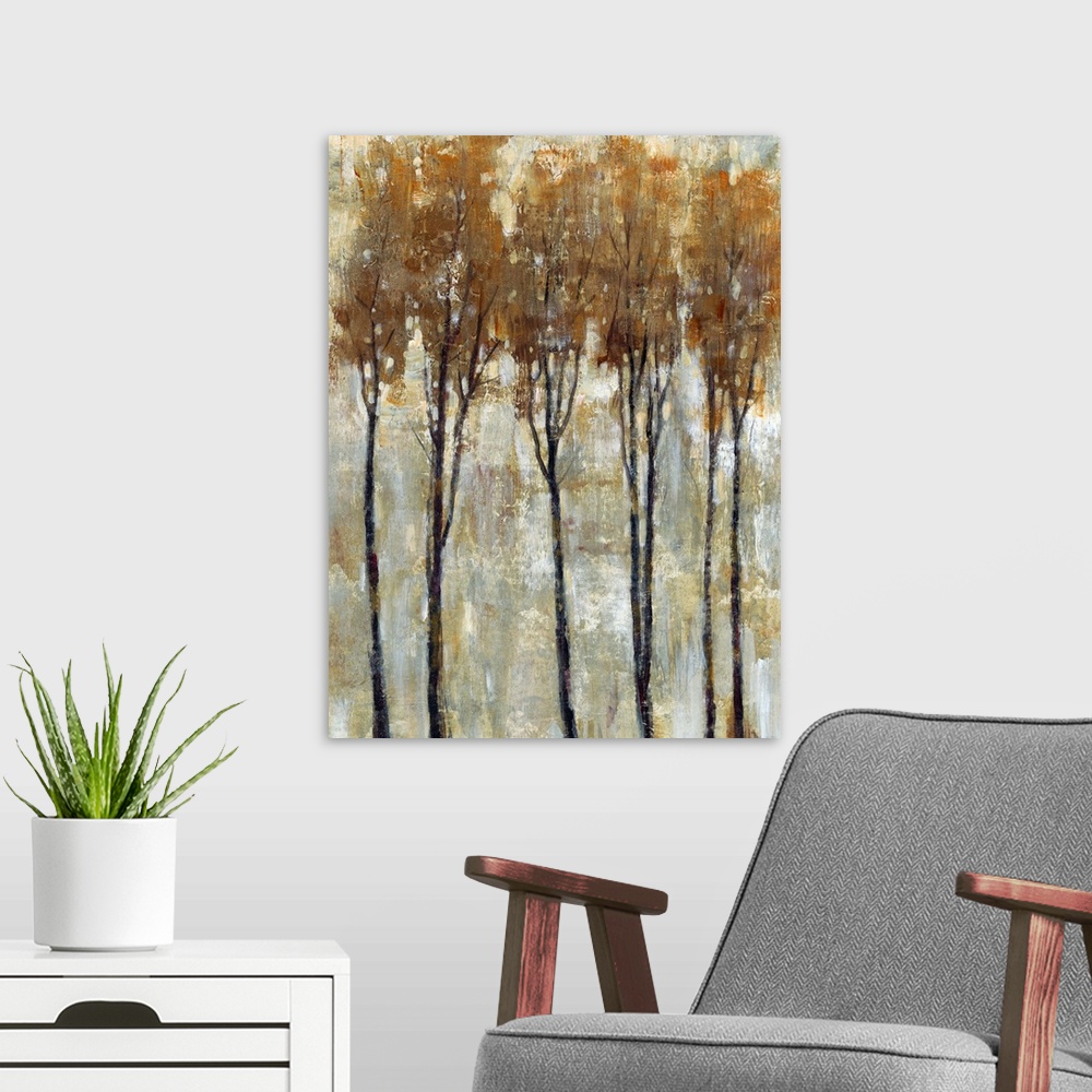 A modern room featuring Standing Tall in Autumn I