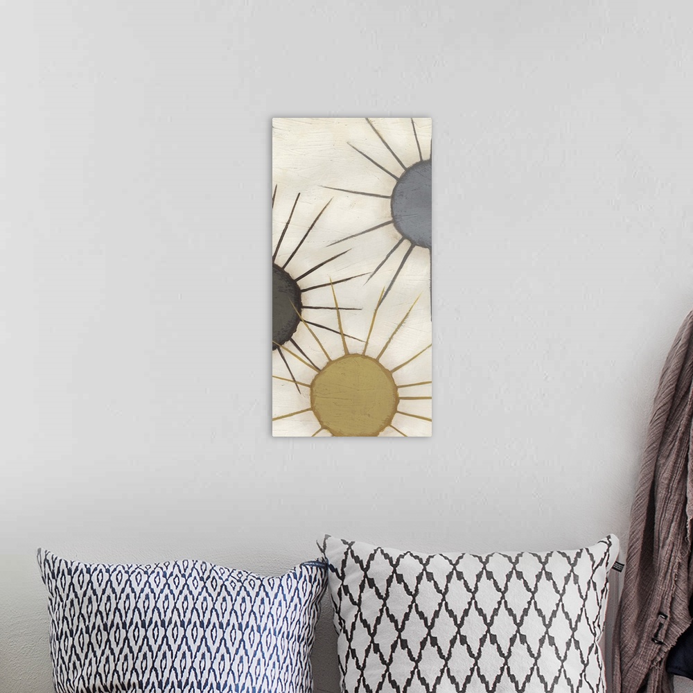 A bohemian room featuring Starburst Triptych II