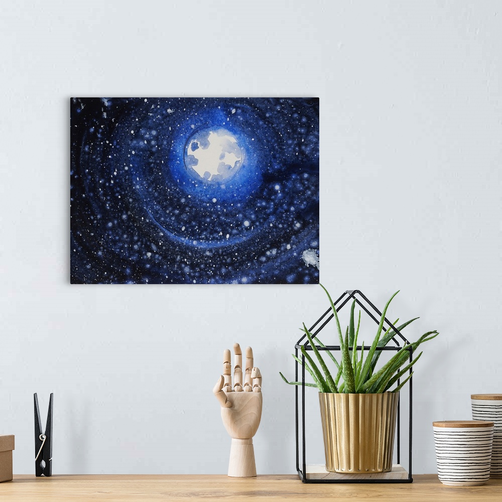 A bohemian room featuring Starry Night Sky IV