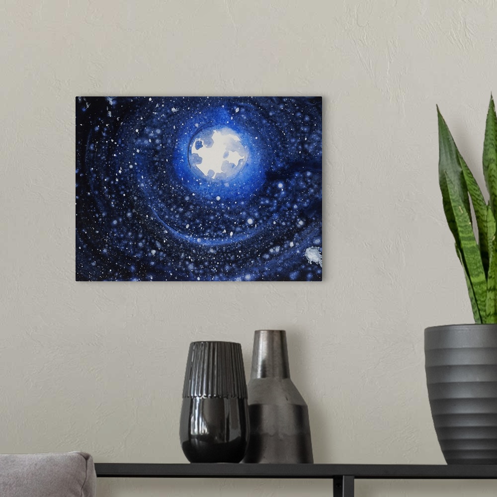 A modern room featuring Starry Night Sky IV