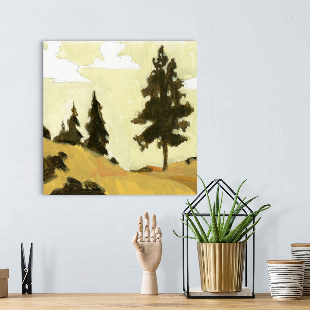 A bohemian room featuring State Park Pine Sketch I