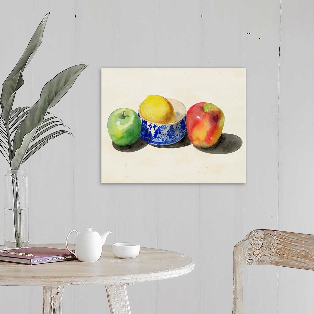 A farmhouse room featuring Still Life with Apples and Lemon I