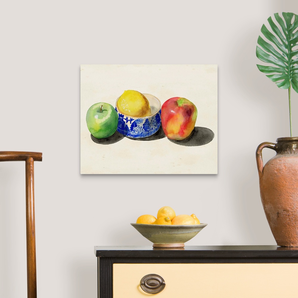 A traditional room featuring Still Life with Apples and Lemon I