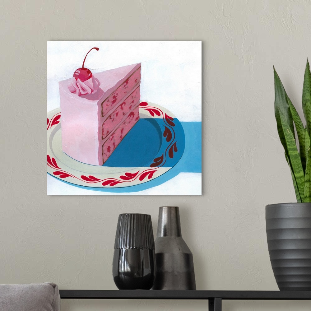 A modern room featuring Strawberry Cherry Cake I