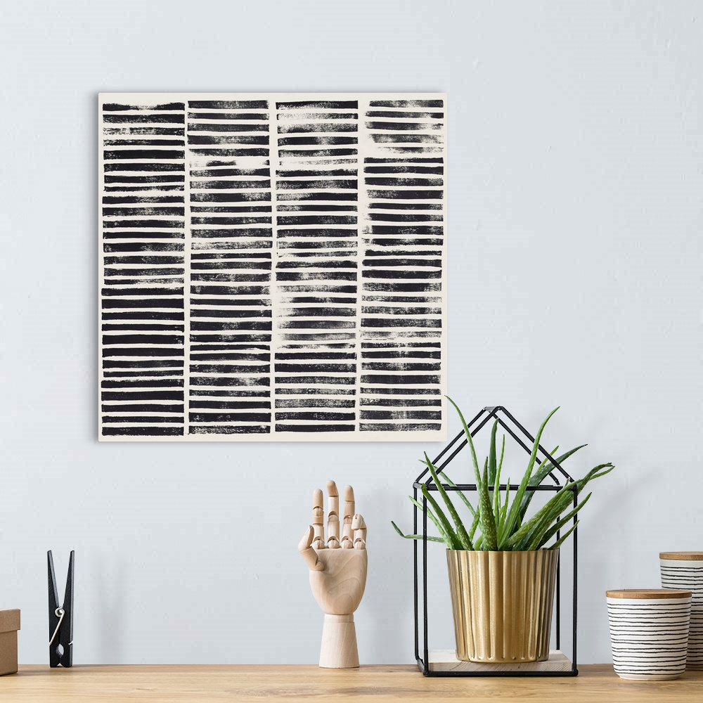 A bohemian room featuring Stripe Block Prints II