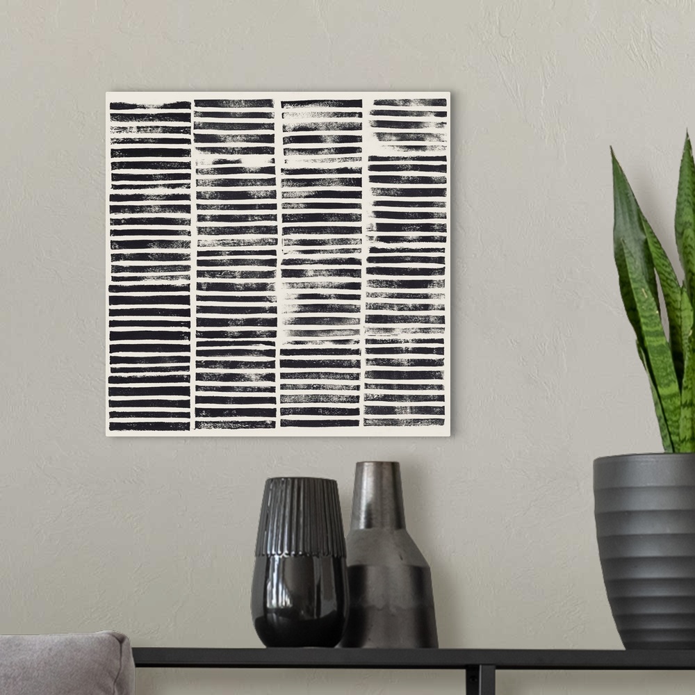 A modern room featuring Stripe Block Prints II