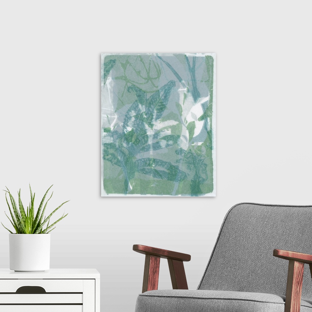 A modern room featuring Subtle Sage Flora II