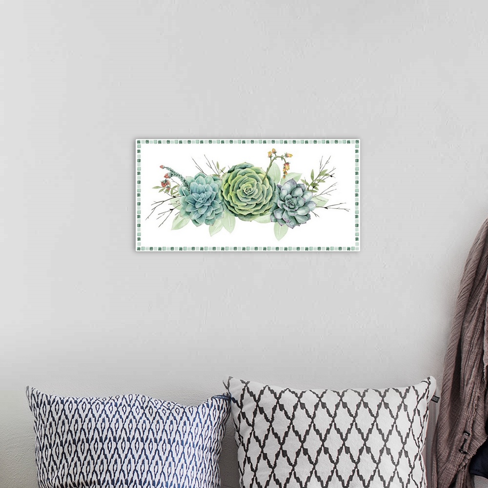A bohemian room featuring Succulent Swatch Collection D