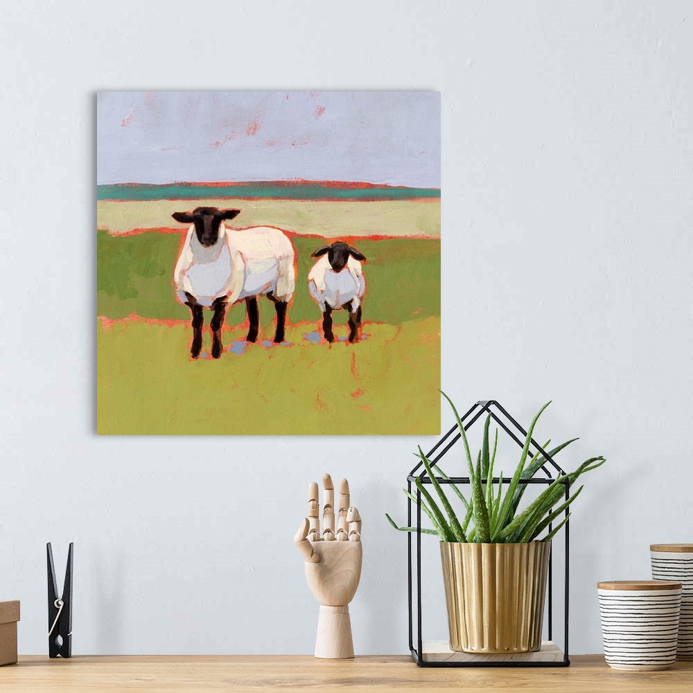 A bohemian room featuring Suffolk Sheep I
