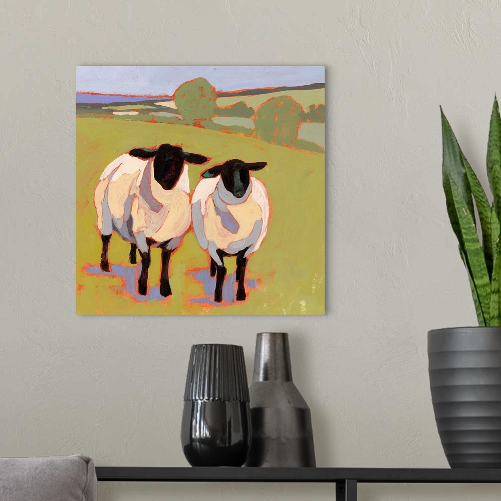 A modern room featuring Suffolk Sheep IV