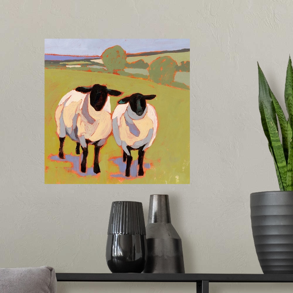 A modern room featuring Suffolk Sheep IV
