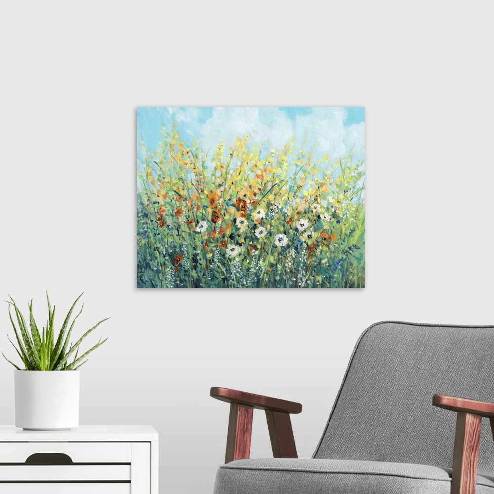 A modern room featuring Summer Flowering I