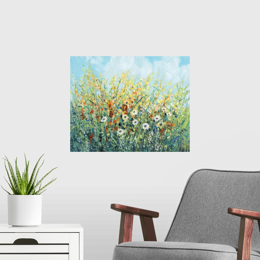 A modern room featuring Summer Flowering I