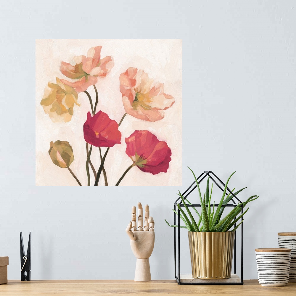A bohemian room featuring Summer Poppies I
