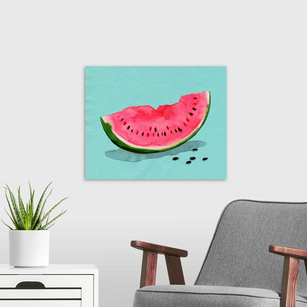 A modern room featuring Summer Watermelon II