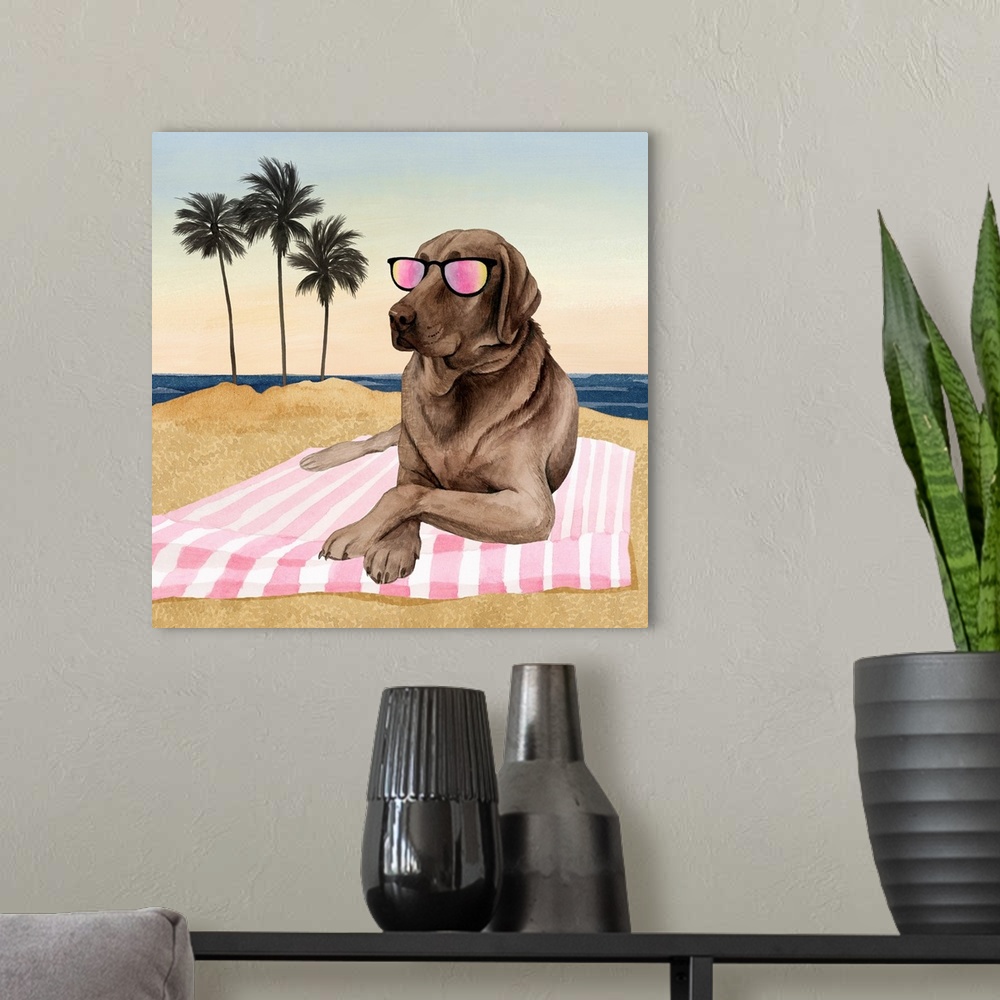 A modern room featuring Sun Lovin' Pups I