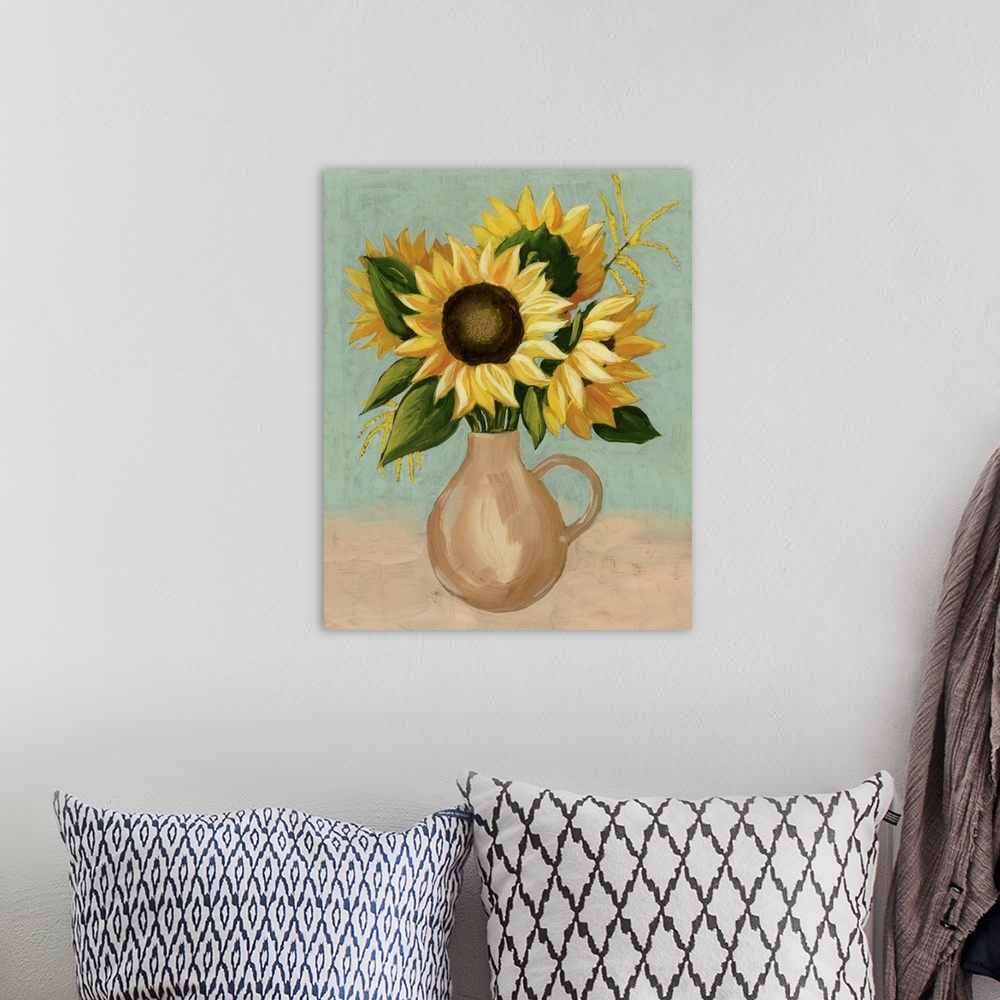 A bohemian room featuring Sunflower Afternoon I
