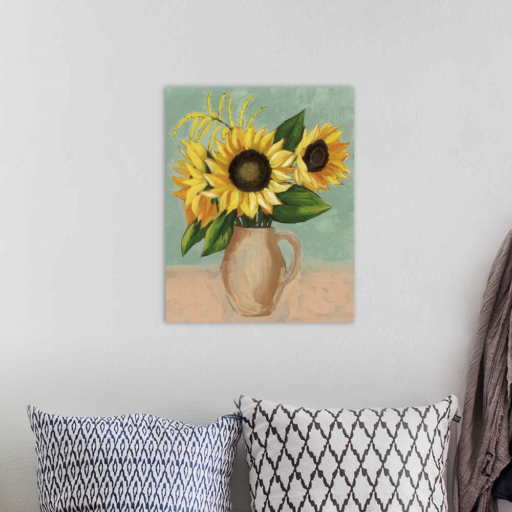 A bohemian room featuring Sunflower Afternoon II