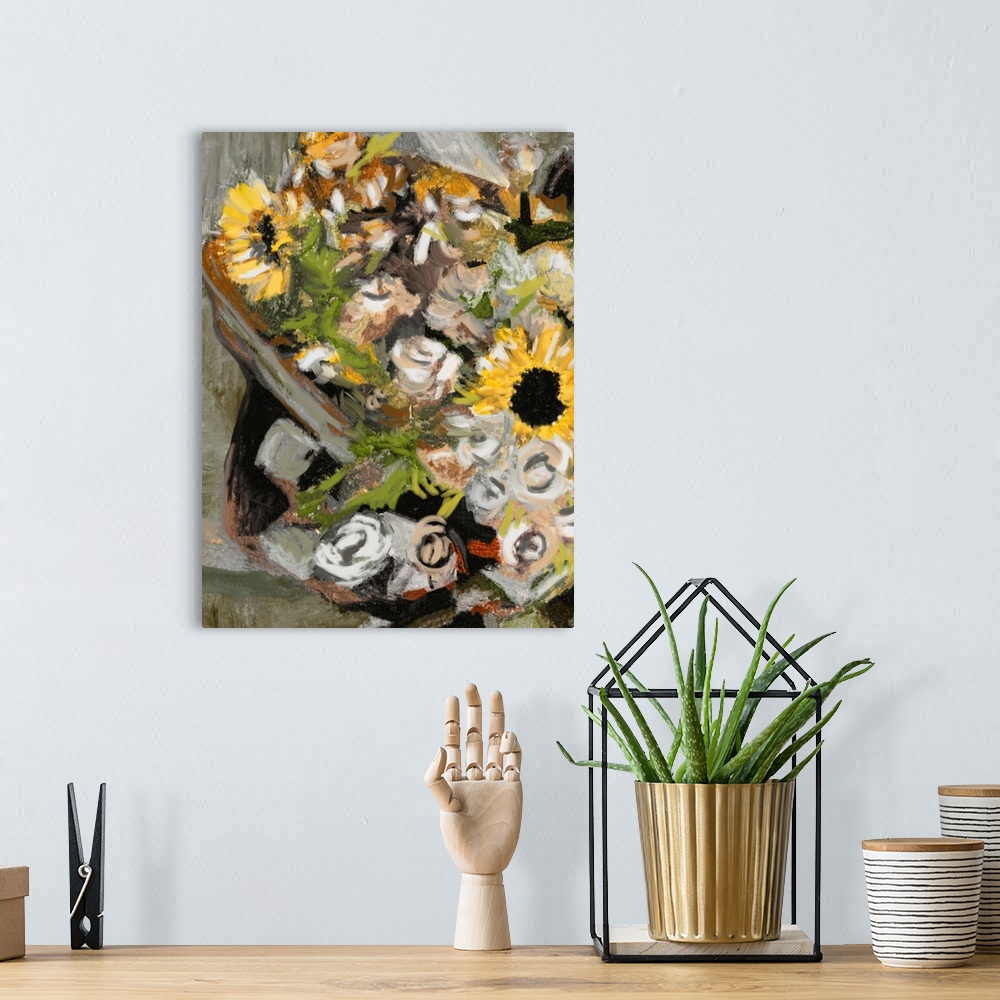 A bohemian room featuring Sunflower Bouquet I