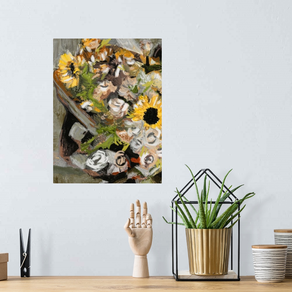 A bohemian room featuring Sunflower Bouquet I