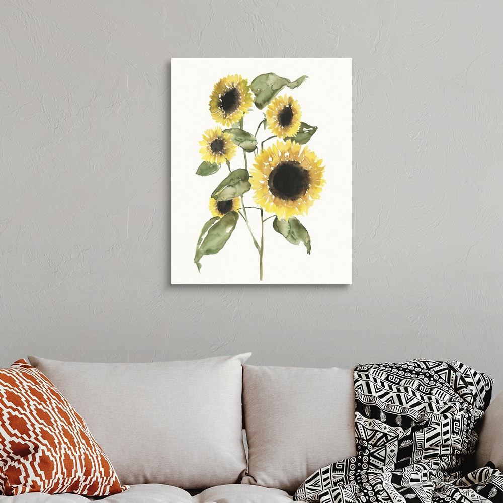 A bohemian room featuring Sunflower Composition I