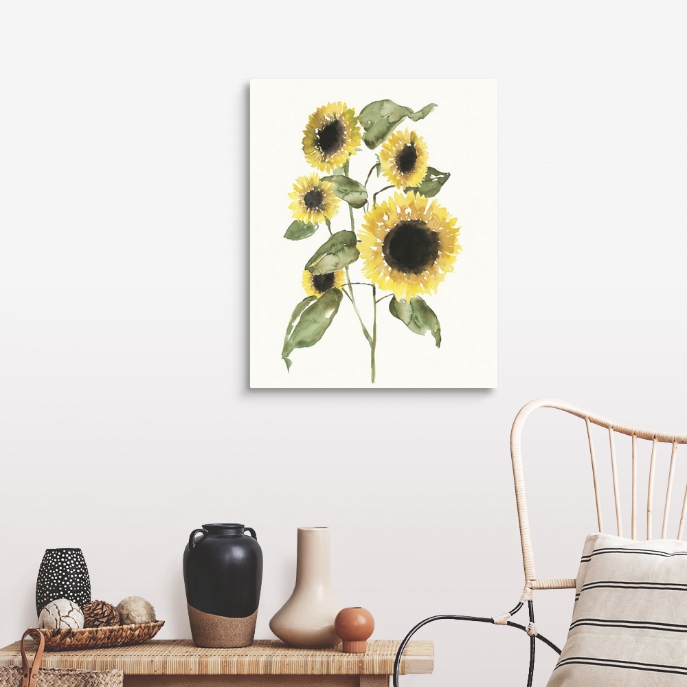 A farmhouse room featuring Sunflower Composition I