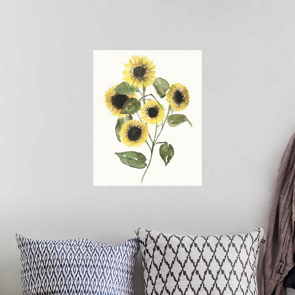 A bohemian room featuring Sunflower Composition II