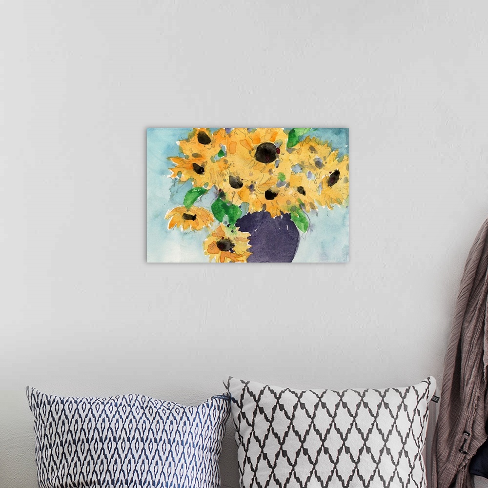 A bohemian room featuring Sunflower Moment II