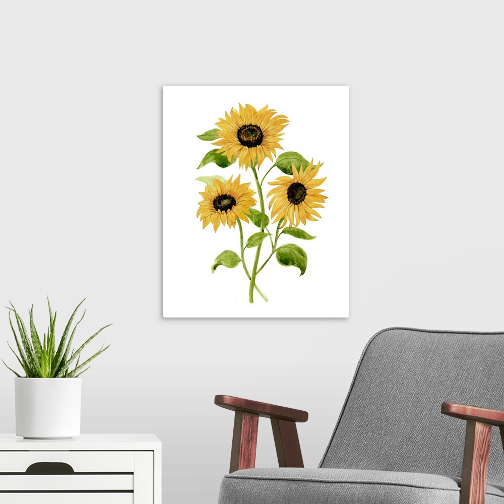 A modern room featuring Sunflower Trio I