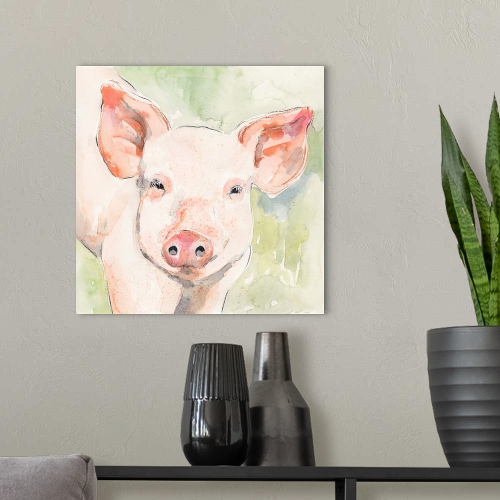 A modern room featuring Sunny The Pig I