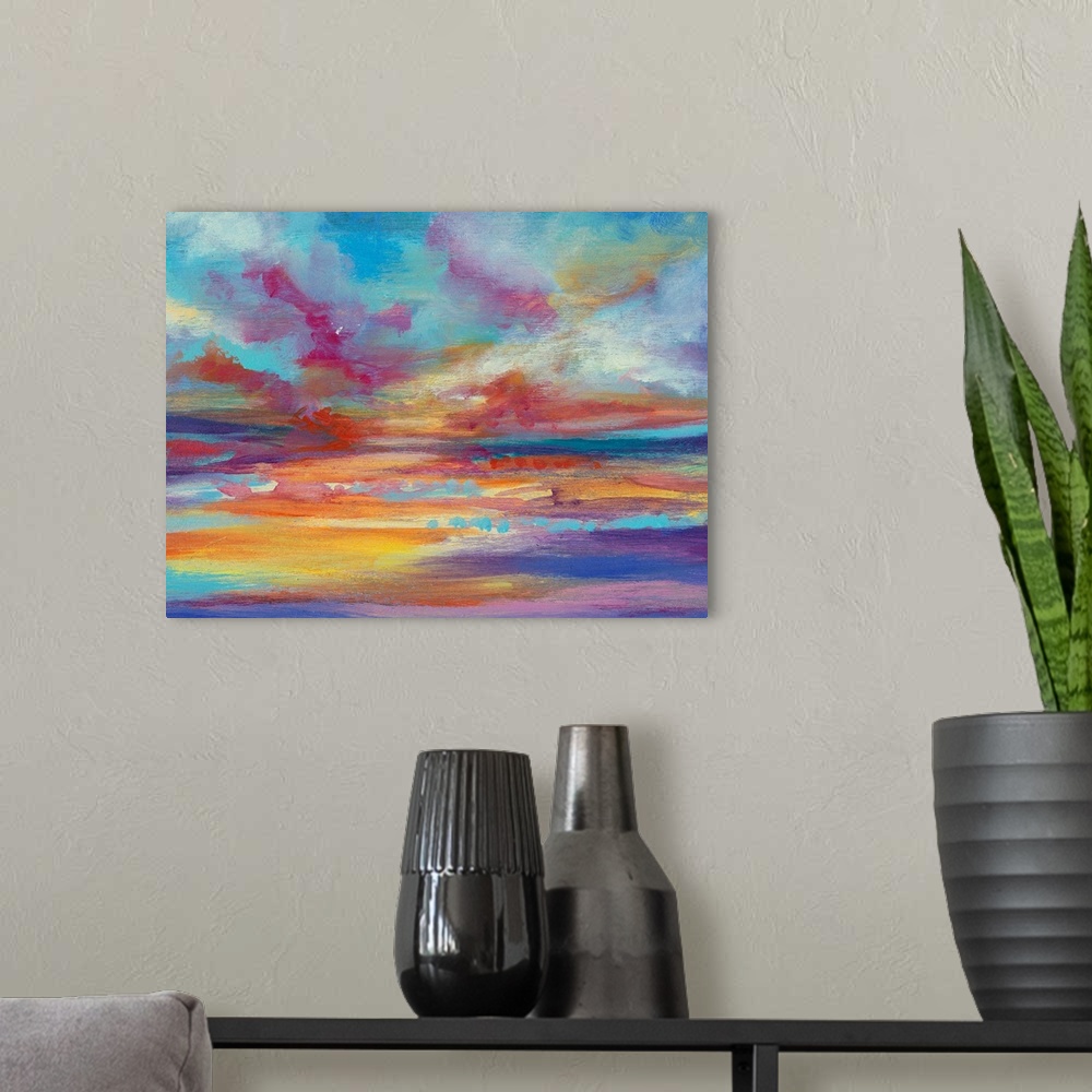 A modern room featuring Sunrise Delight I
