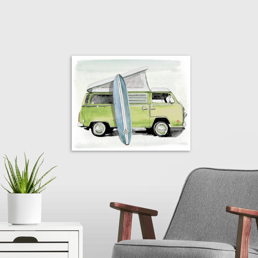 A modern room featuring Surf Wagon I