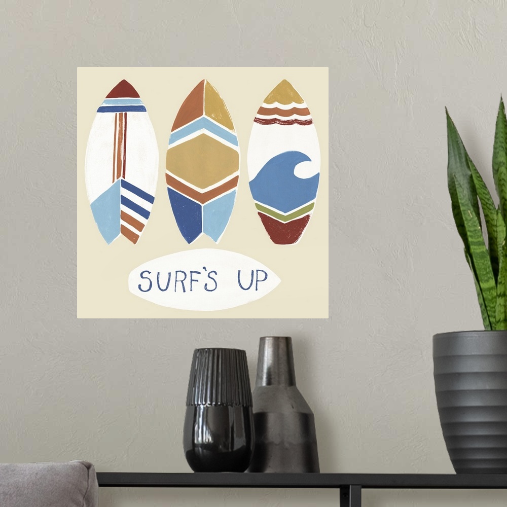 A modern room featuring Surf's Up! I