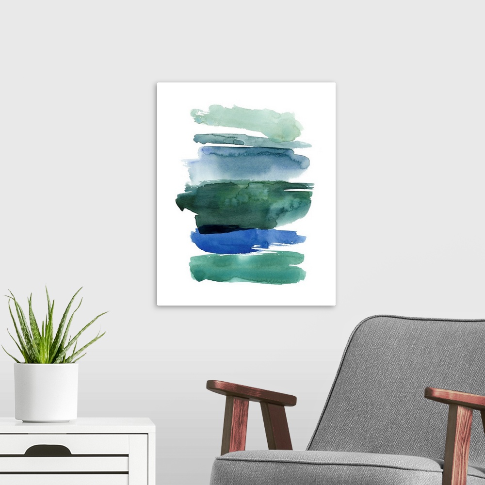 A modern room featuring Swatches Of Sea I