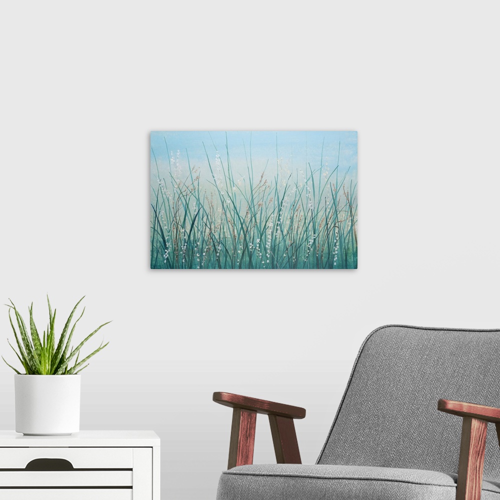 A modern room featuring Tall Grass I
