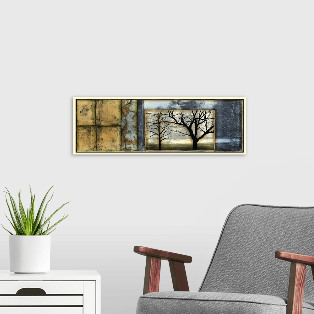 A modern room featuring Tandem Trees III