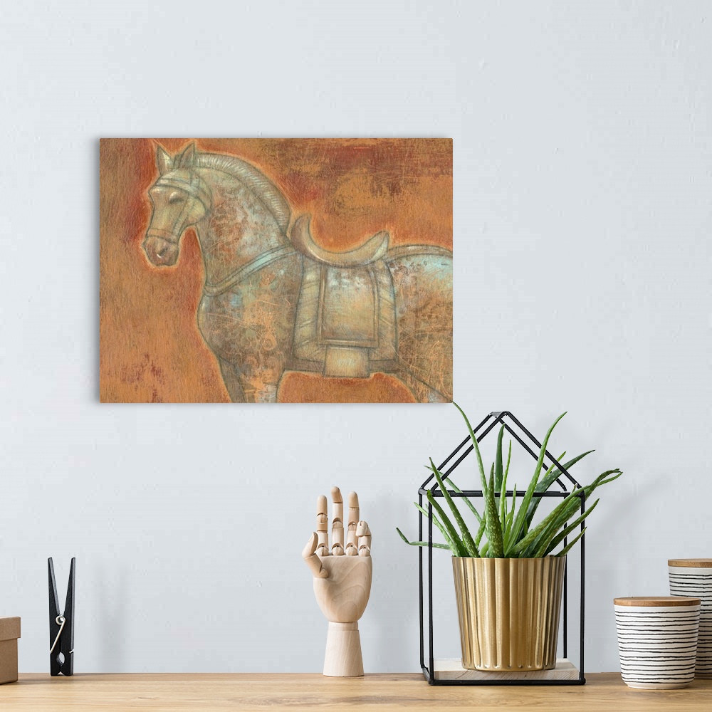 A bohemian room featuring Tang Horse II