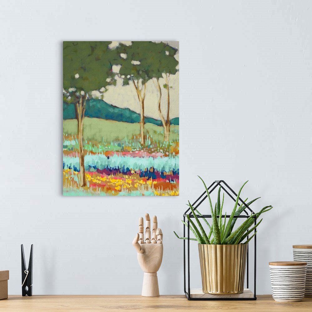 A bohemian room featuring Tapestry Trees II