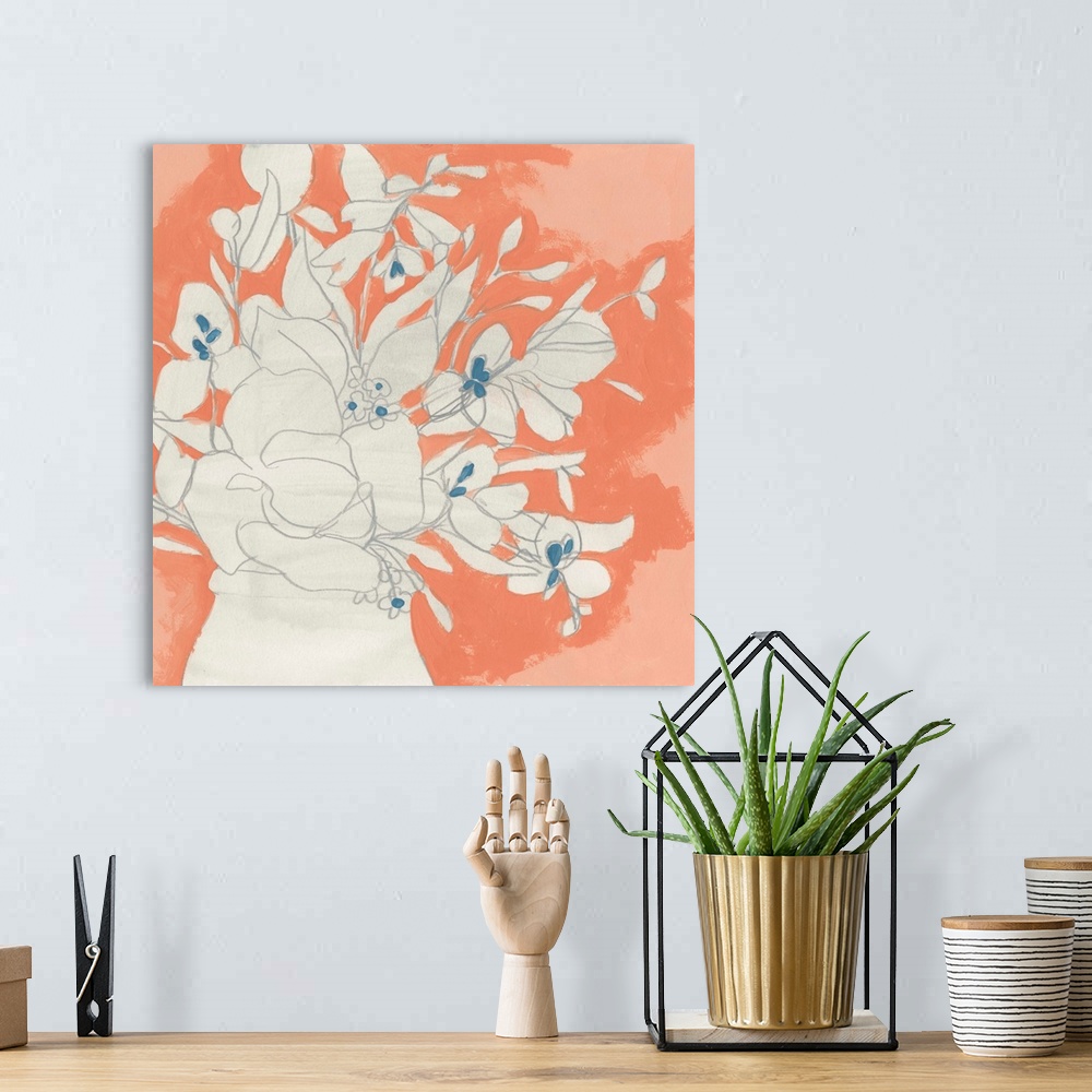 A bohemian room featuring Terracotta Flowers I