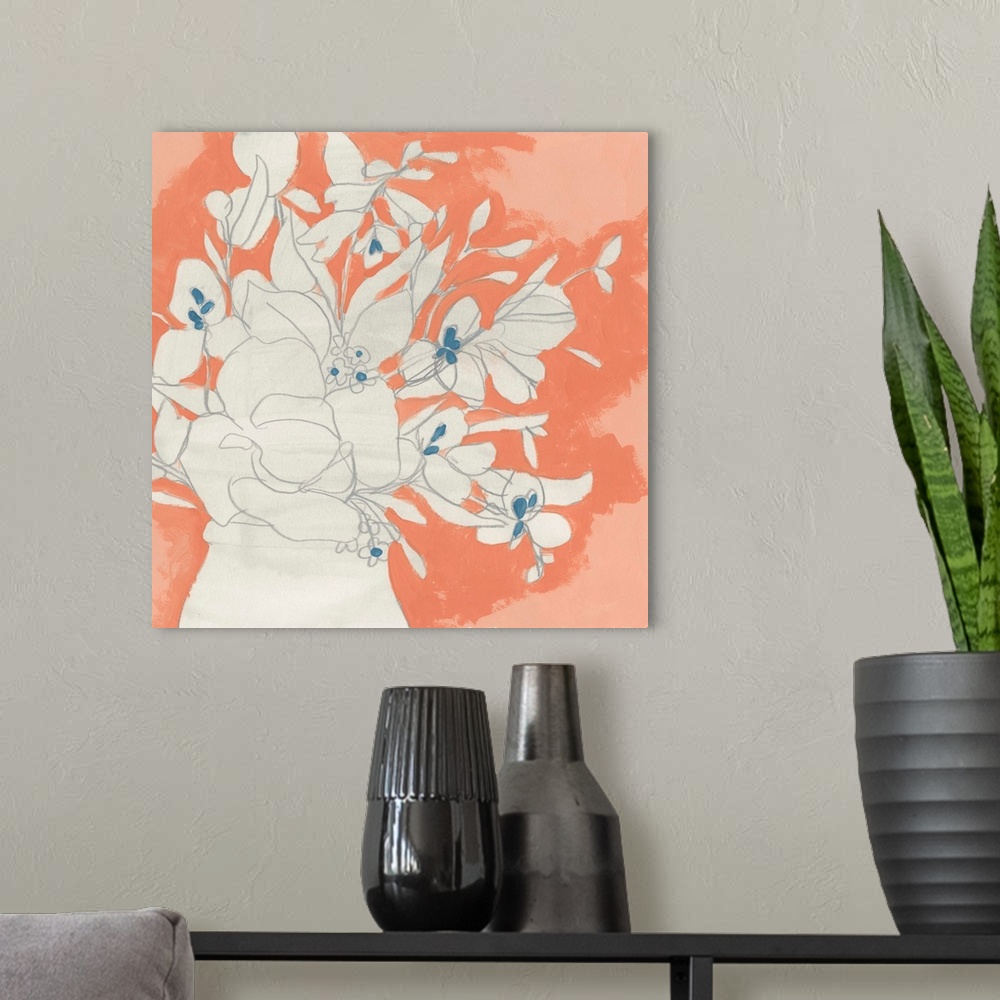A modern room featuring Terracotta Flowers I