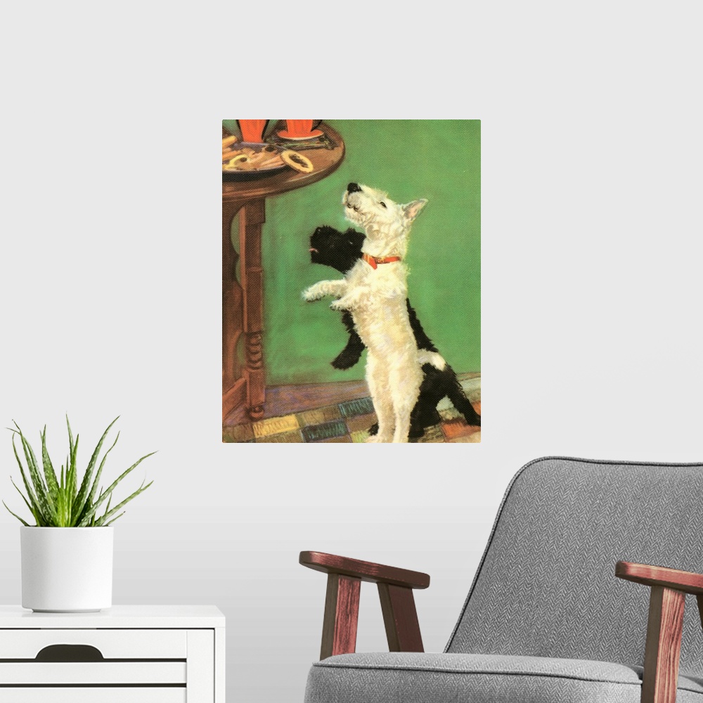 A modern room featuring Terrier Trouble V