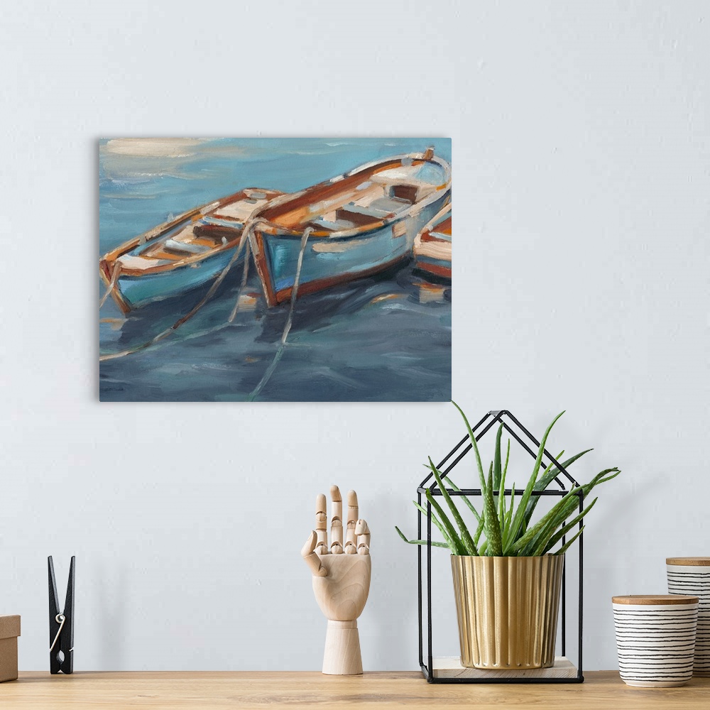 A bohemian room featuring Tethered Row Boats I