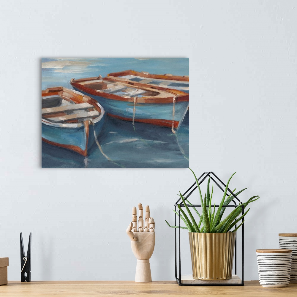 A bohemian room featuring Tethered Row Boats II