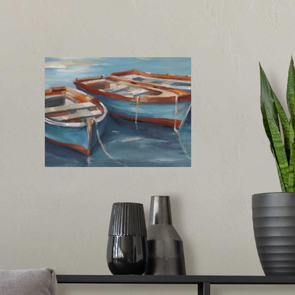 A modern room featuring Tethered Row Boats II