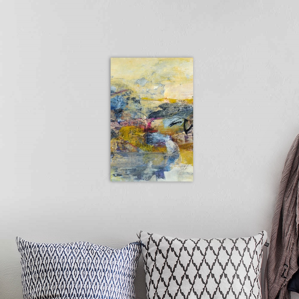 A bohemian room featuring Textured Triptych II