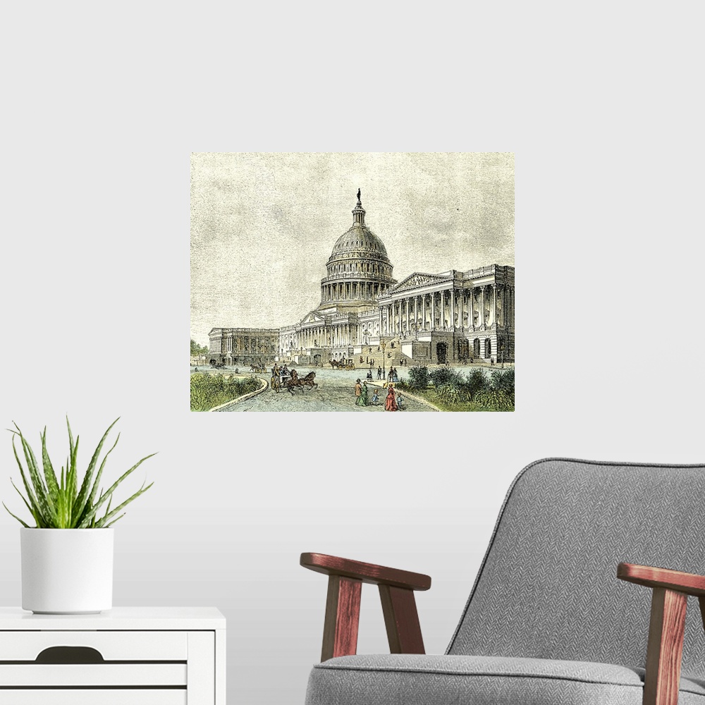 A modern room featuring The Capitol -East Front